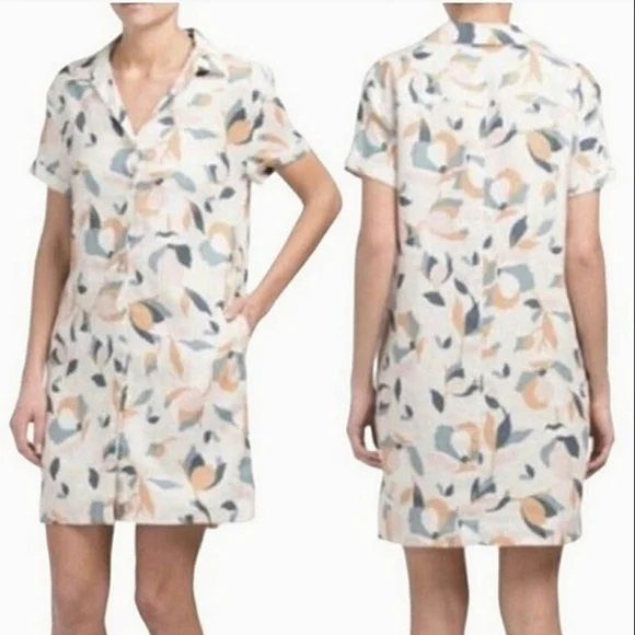 Rachel Zoe Linen Floral Shirt Dress - Size XS - Picture 3 of 12